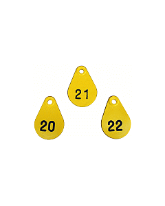 Nummerplaatjes bedrukt geel 25st